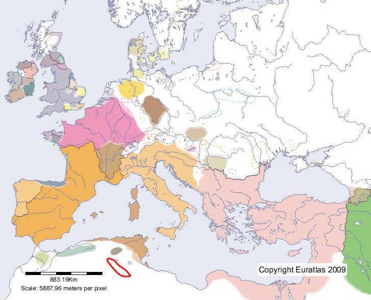 Karte von Garamantes im Jahre 500