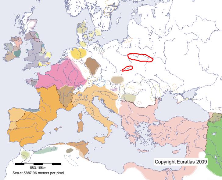 Map of Veneti in year 500