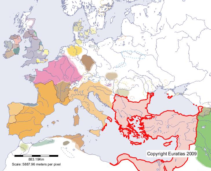 Map of Roma in year 500