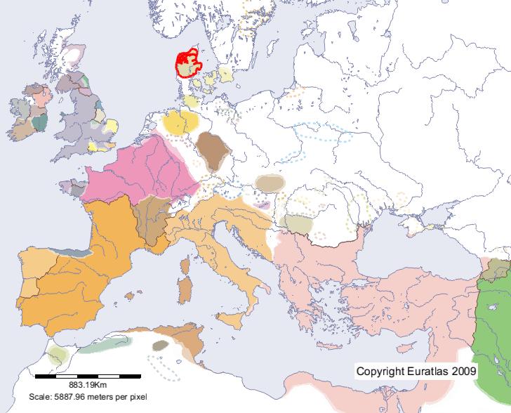 Karte von Iuti im Jahre 500