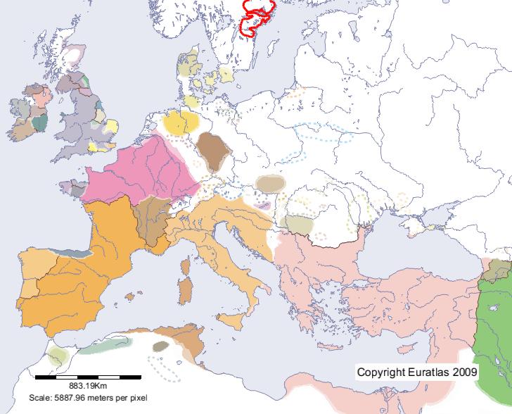 Carte de Suiones en l'an 500