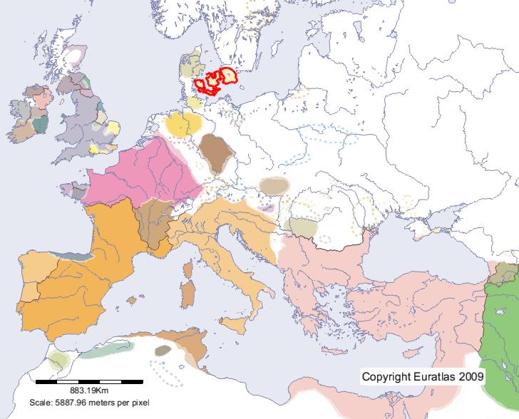 Karte von Dani im Jahre 500