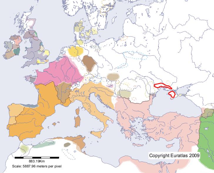 Carte de Gothi en l'an 500