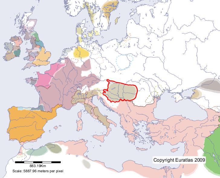 Carte de Avars en l'an 600