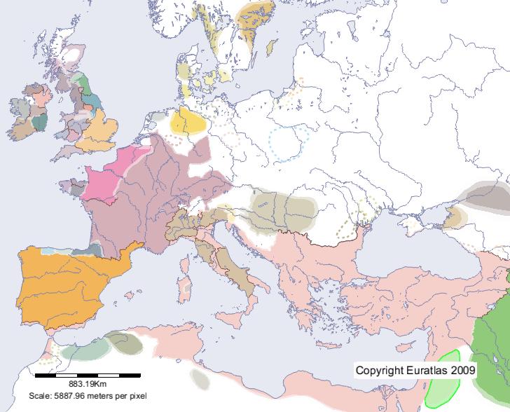 Carte de Ghassanides en l'an 600