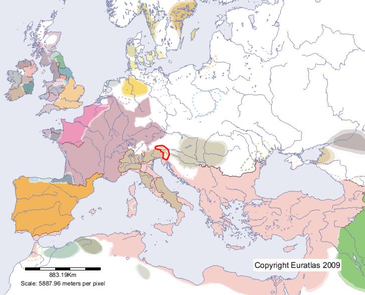 Carte de Slaves en l'an 600