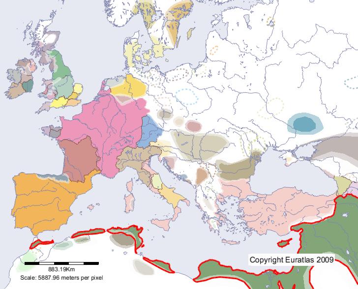 Carte de Califat en l'an 700