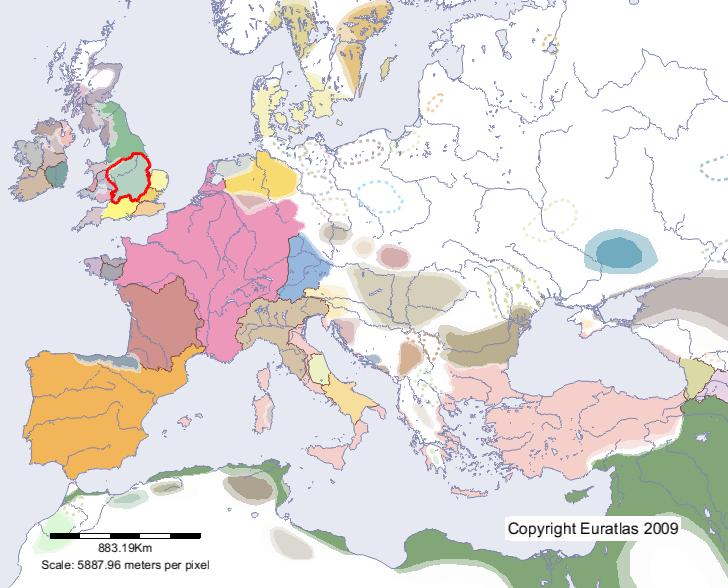 Map of Mierce in year 700