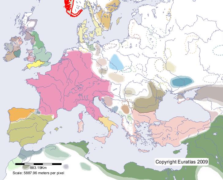 Carte de Norvégiens en l'an 800