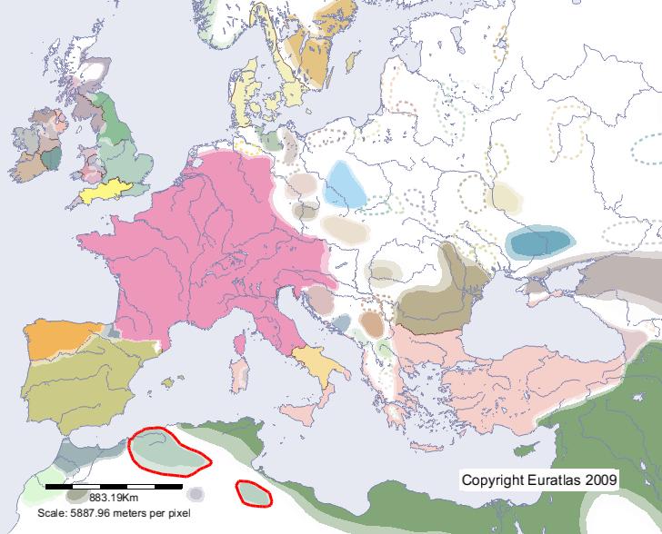 Map of Tahert in year 800