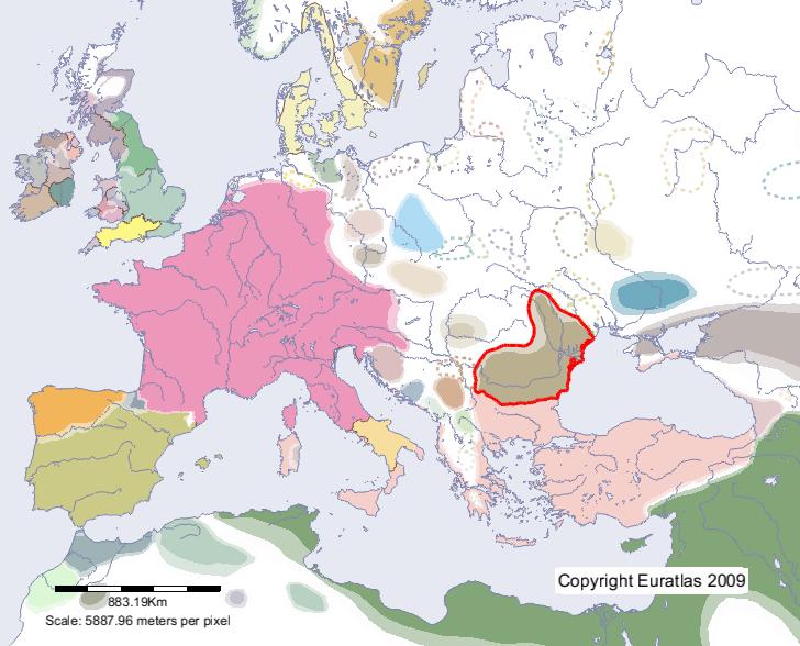 Karte von Bulgarien im Jahre 800