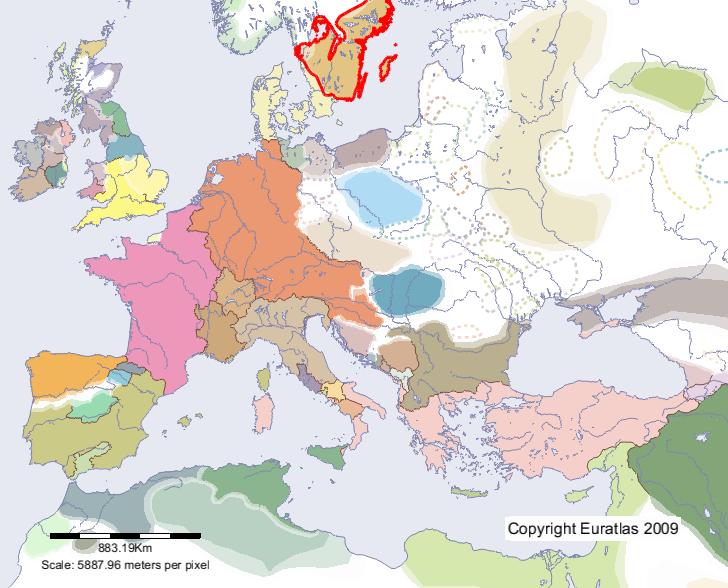 Carte de Götaland en l'an 900