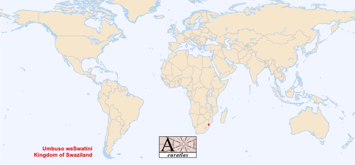 Map showing Swaziland in a map of swaziland. Map showing Swaziland in