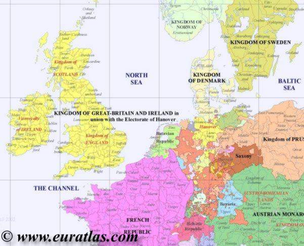 Map Europe Countries 1800