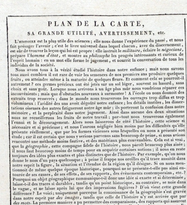 plan de la carte et avertissement