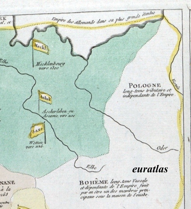 Map showing Poland and Bohemia