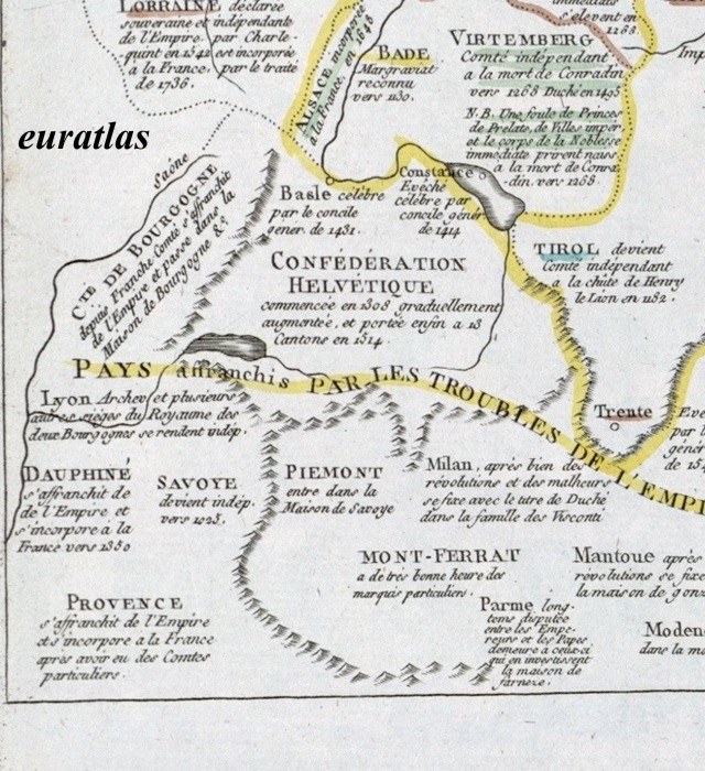 Map showing the Swiss Confederation