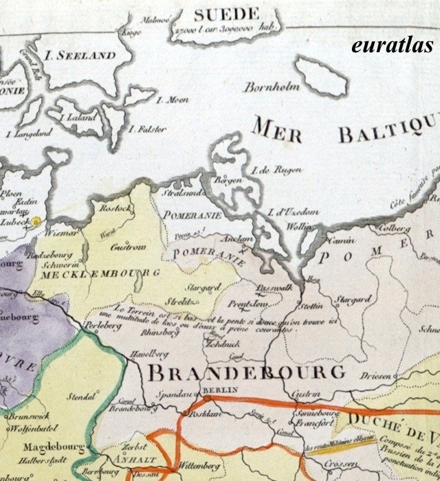 carte montrant la Baltique et le Brandebourg