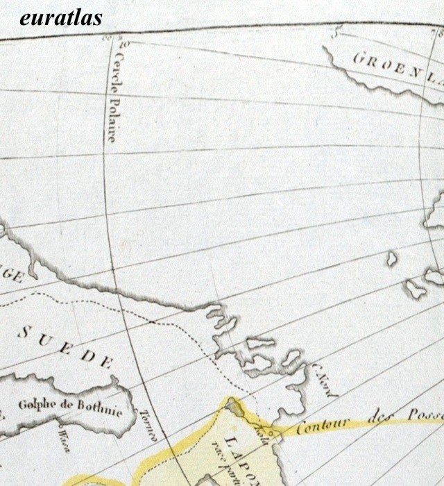 carte montrant le cercle polaire