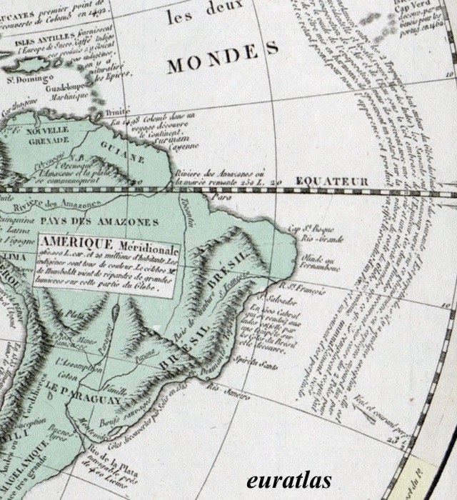 carte montrant l'Amérique méridionale