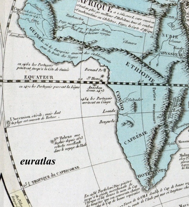 carte montrant l'Afrique