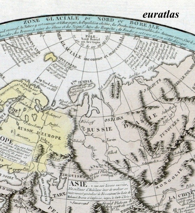 carte montrant la Russie d'Asie