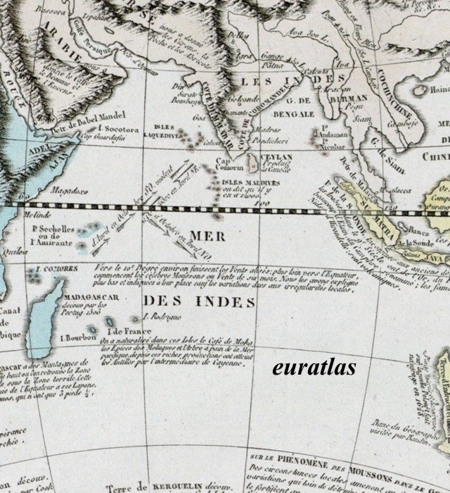 Map showing the Indian Ocean