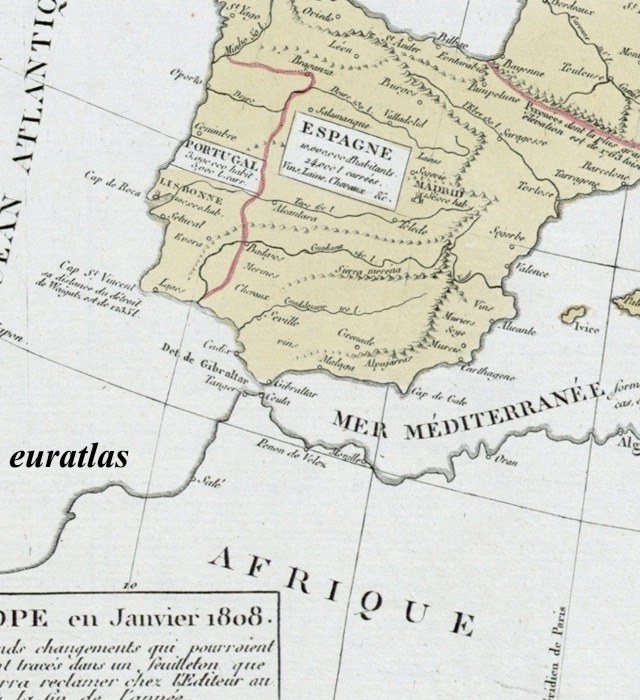 carte montrant l'Espagne