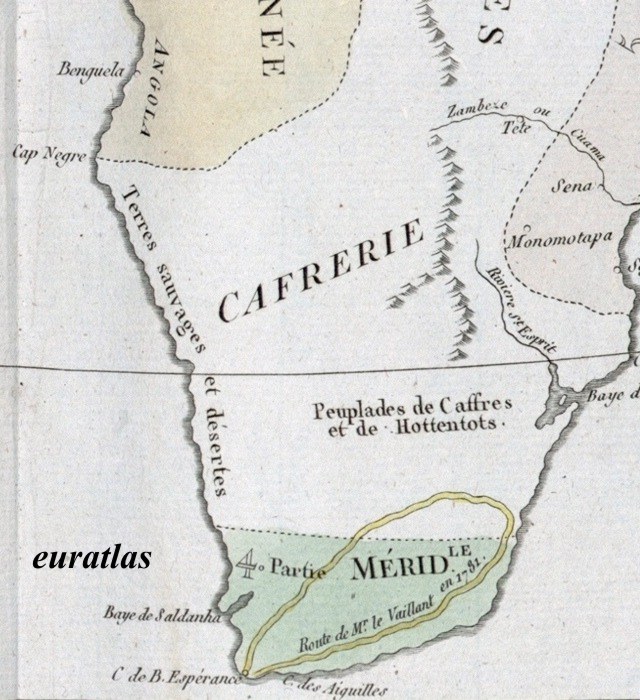 carte montrant le sud de l'Afrique