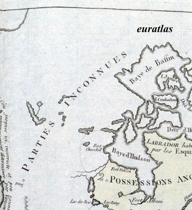 carte montrant les baies de Baffin et d'Hudson