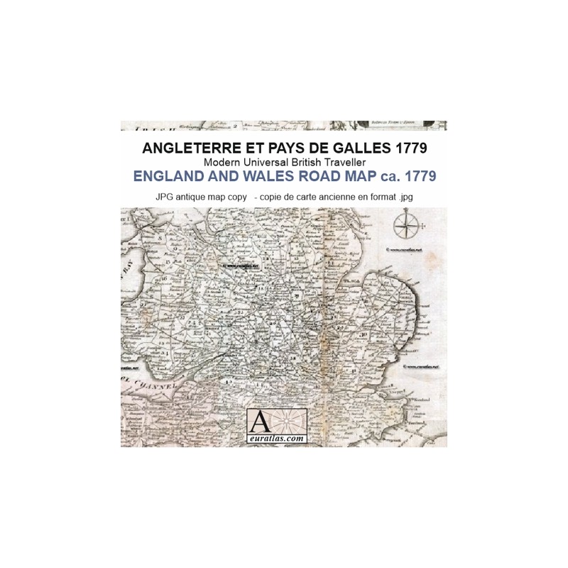 England & Wales Road Map ca 1779