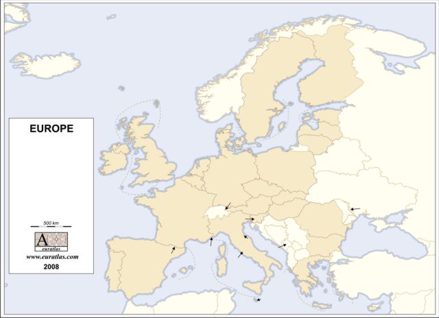 Europe and European Union blank,color