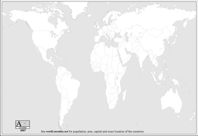 World Map Without Names - Sample Template