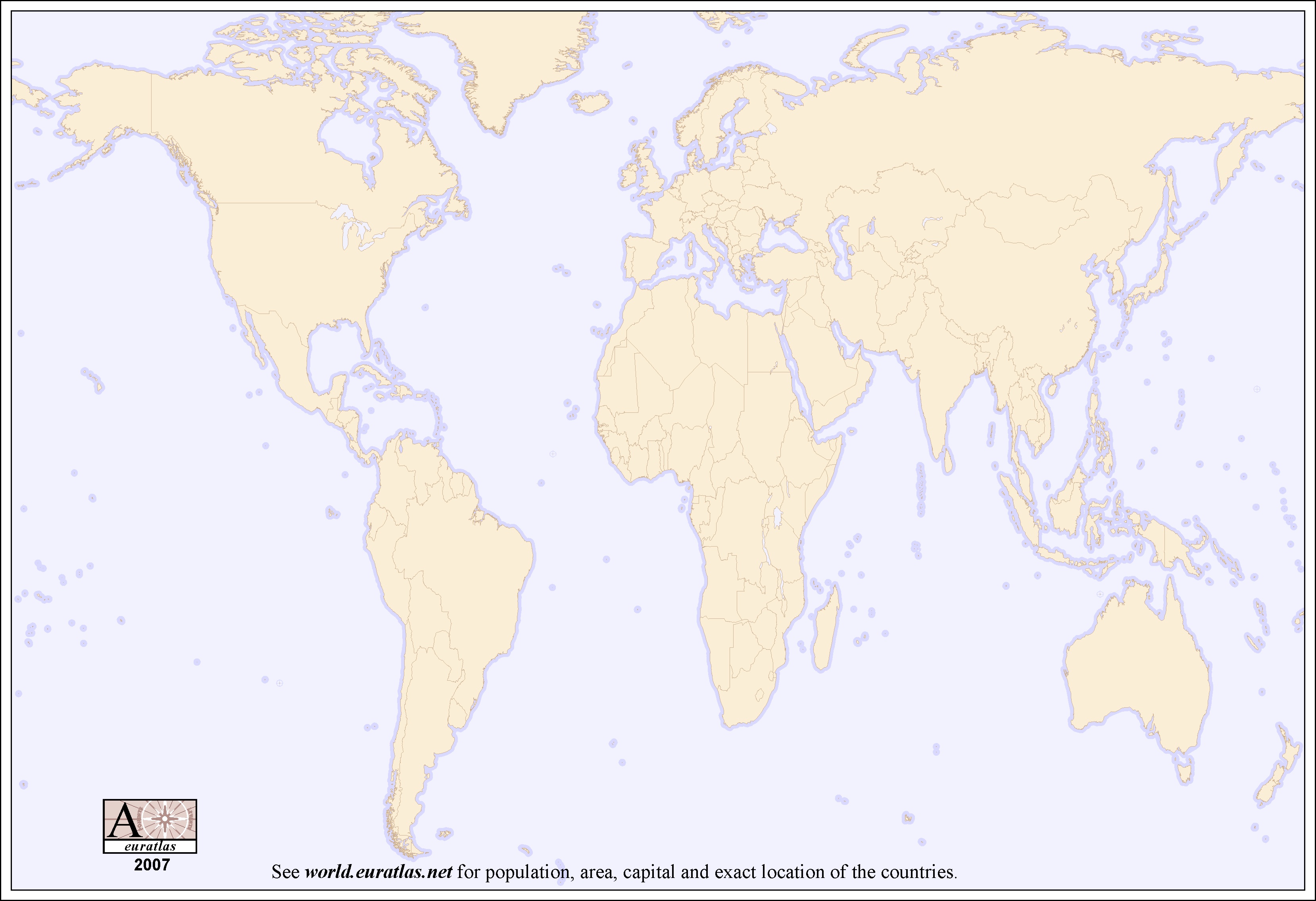 Euratlas Info Member S Area World Map Blk Col