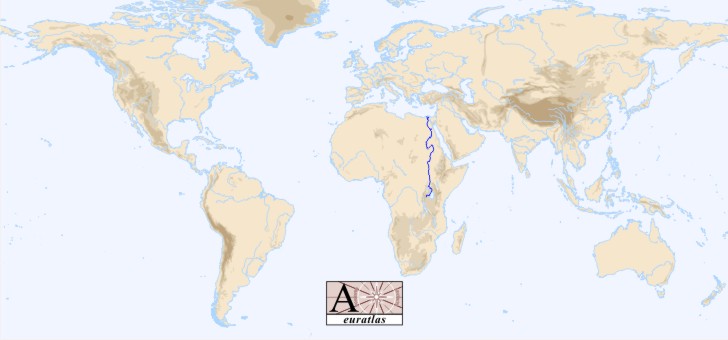 nile river location on world map