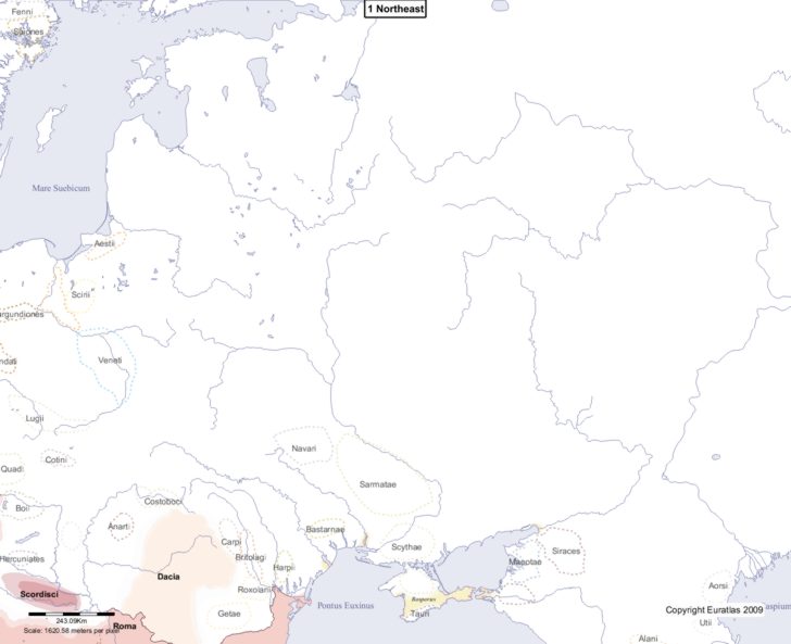 Map showing Europe 1 Northeast