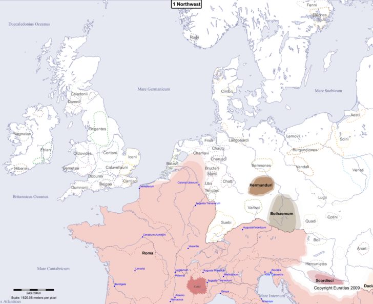 Map showing Europe 1 Northwest