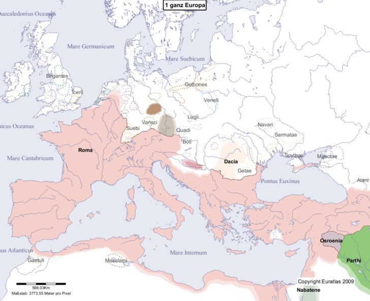 Hauptkarte von Europa im Jahre 1