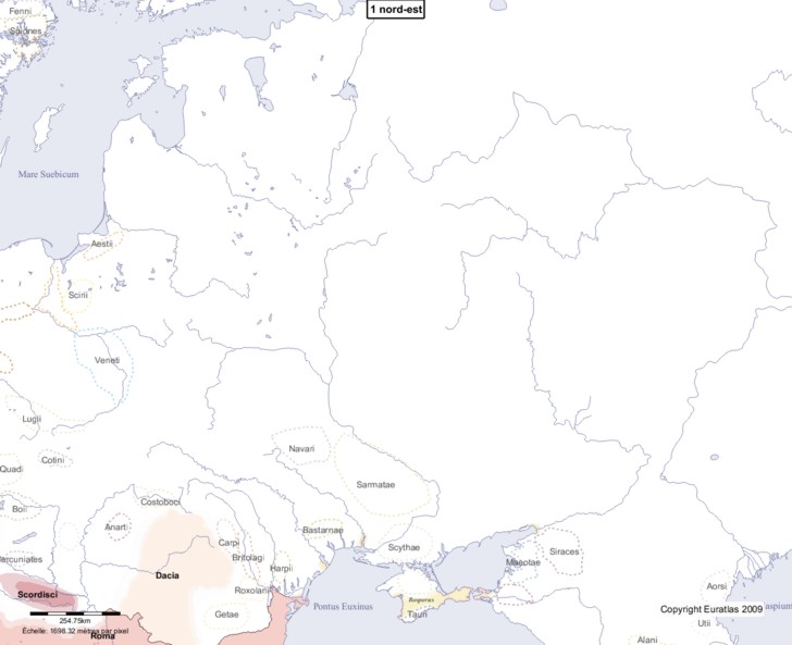 Carte montrant l'Europe en 1 nord-est