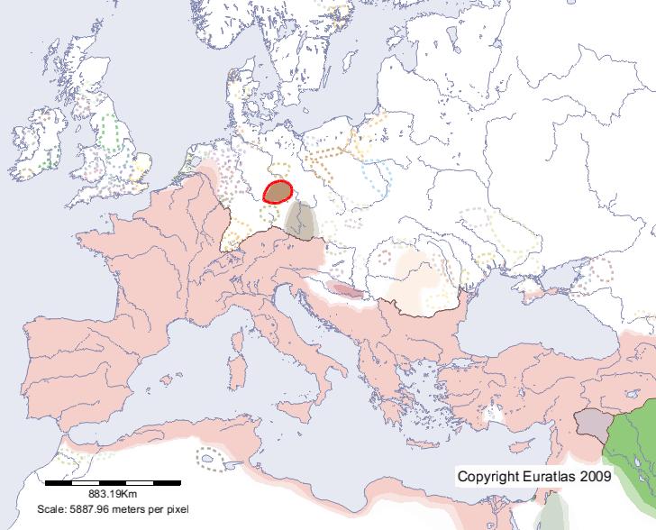 Carte de Hermunduri en l'an 1