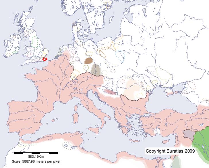 Map of Cantiaci in year 1