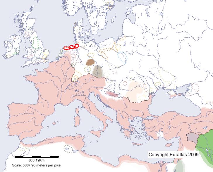 Carte de Frisii en l'an 1