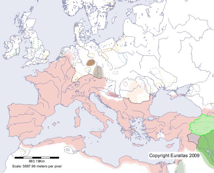 Map of Armenia in year 1