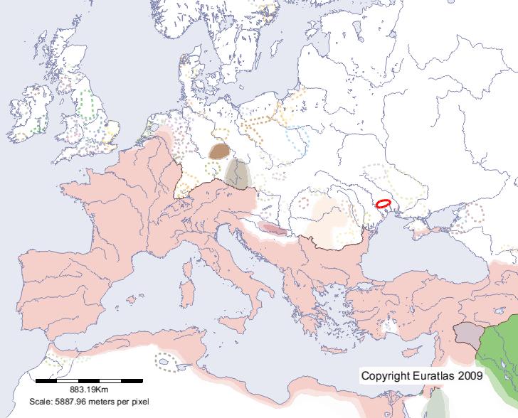 Map of Bastarnae in year 1