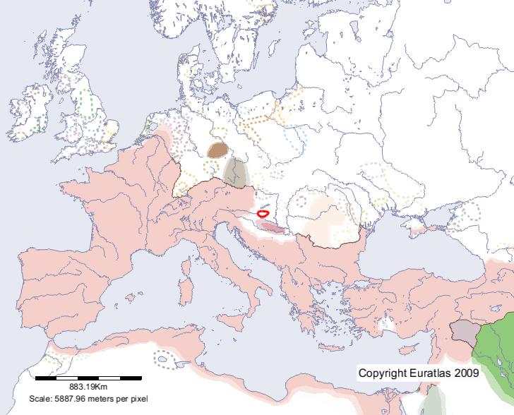 Carte de Hercuniates en l'an 1