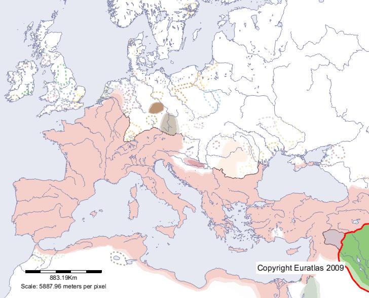 Carte de Parthi en l'an 1