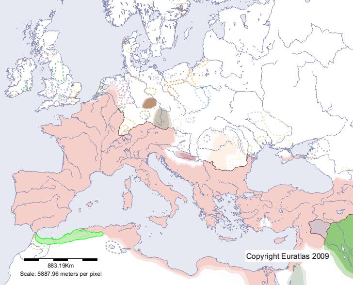 Map of Mauretania in year 1