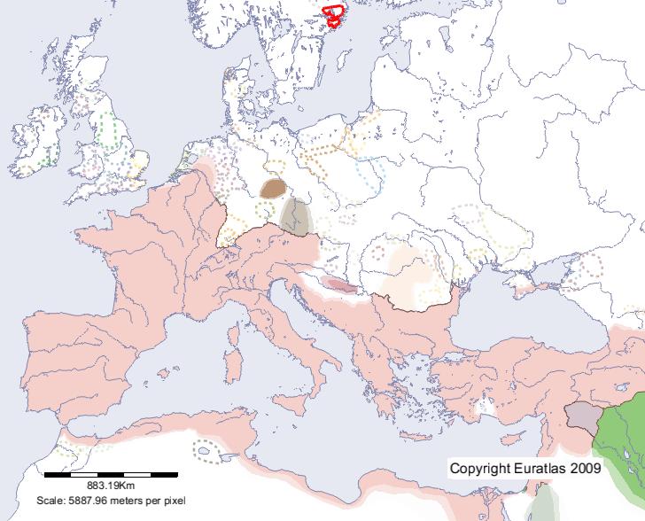 Carte de Suiones en l'an 1