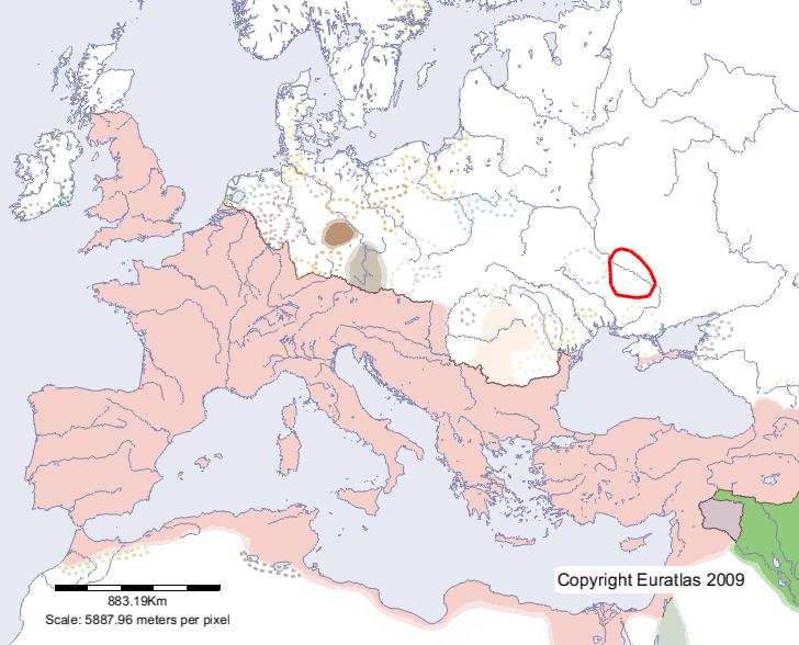 Map of Sarmatae in year 100