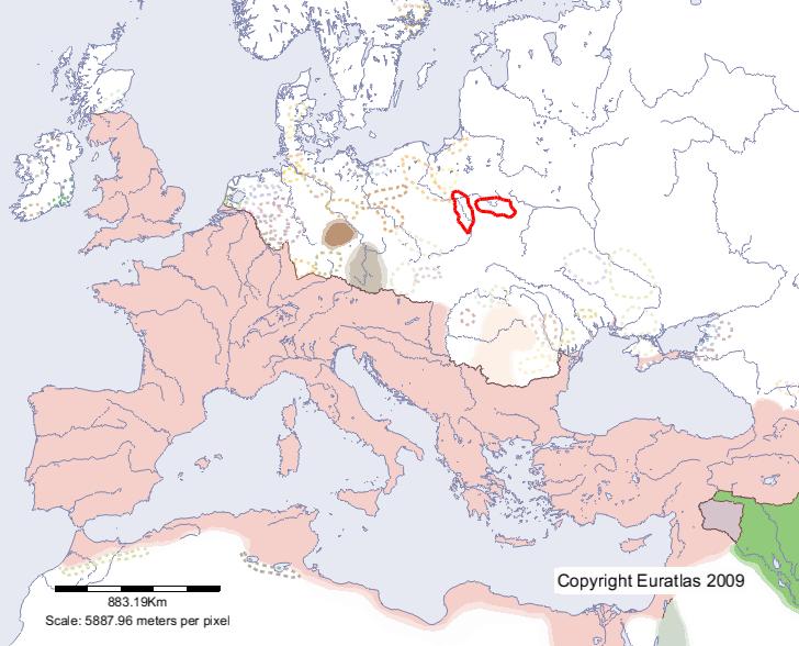 Carte de Veneti en l'an 100